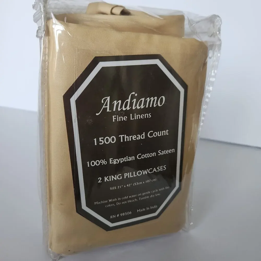 1500 Thread Count Luxury Egyptian Cotton Sateen 2 King Pillowcases NOS Cafe